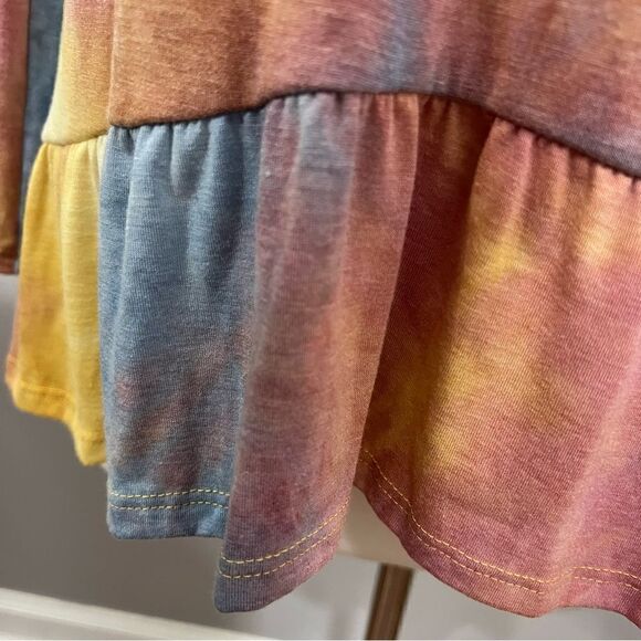 NWT Sew In Love Boutique Tie Dye soft hoodie with ruffle - L - Picture 7 of 14